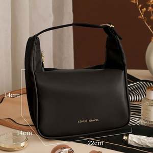 New Design Portable Zipper Storage <b>Handbag</b> PU Waterproof Makeup Organizer Pouch Bag <b>Travel</b> Cosmetics Toiletry Pouch Bag - Product Image 5