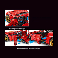 TGL T5044 Voiture de sport RC haute technologie à l'échelle 1:8, blocs de construction, modèle MOC, jouet éducatif pour enfants, ensemble cadeau de vacances