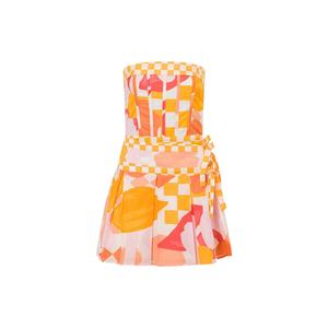 Vestido Mini Casual de Verano para Mujer, Tejido, con Estampado Floral de Atardecer, Talla Personalizada, Alta Calidad de Fábrica OEM - Product Image 5