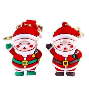 werbeaktion weihnachtspuppe weihnachtsmann 3d pvc cartoon schlüsselanhänger für geschenk