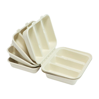 Plateau à tacos de canne à sucre jetable biodégradable Plateau à nourriture jetable à 5 compartiments