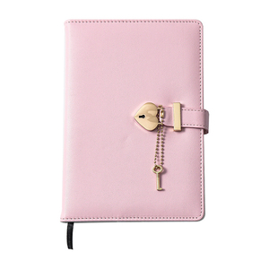 Heart-Shaped Lock A5 Journal Set Secret Pink PU Leather Cover Thermal Bound <strong>Diary</strong> Notebook <strong>Key</strong> Gift Set - Product Image 1