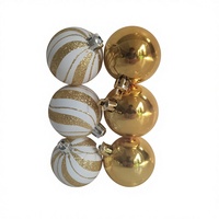 Ensemble de 6 boules de Noël en plastique à finitions variées, personnalisables en taille et couleur, pour décorer l'arbre de Noël