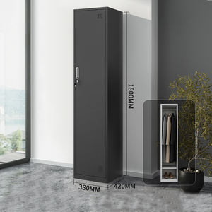 金属鋼ロッカーAlmirahドレス用1ドアジムロッカーワードローブロッカーキャビネット調整可能な棚とハンガー付き - Product Image 4