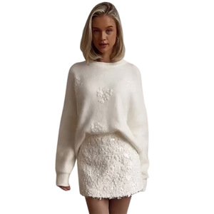 Shot-2024 New Brocade Sweater Fashion Elegant <strong>Graceful</strong> Round Neck Knitted <strong>Pullover</strong> - Product Image 5