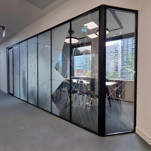 <span class=keywords><strong>Cloison</strong></span> en verre avec cadre en aluminium sur mesure, isolation acoustique, moderne, pour bureau, magasin de détail, séparation de pièce, panneau mural pour cuisine, école - Product Image 4
