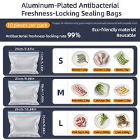 Sac de conservation alimentaire transparent en plastique LDPE avec fermeture éclair, sac de scellage à glissière épaissi pour le stockage des aliments au réfrigérateur