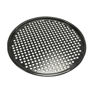 Vente directe usine – Plateau à pizza perforé antiadhésif en maille métallique, pour four, noir / maille de 10 mm d'ouverture, pour la maison et la restauration - Product Image 1