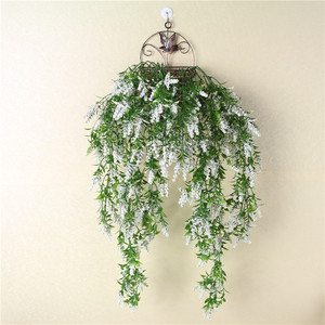Ye Min-ting Fleurs artificielles murales en lavande, panier de plantes décoratif pour salon, style rotin - Product Image 3