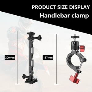 Takenoken alliage d'aluminium support de casque de vélo support de moto vélo caméra vidéo Selfie bâton guidon montage Bundle - Product Image 6
