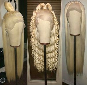Perruque en dentelle frontale <span class=keywords><strong>Eli</strong></span> Hair Blonde, cheveux humains vierges brésiliens, avec dentelle transparente, sans colle, longue longueur - Product Image 5