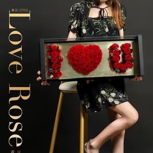 Acryl I Love U Rechthoekige Rose Geschenkdoos Boeket Gift Box Transparant Clear Valentijnsdag