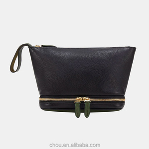 CHOU Shanghai Minerva Box Genuine Leather Custom Luxury Large Eco-Friendly Handmade for <strong>Bag</strong> 2 <strong>Compartments</strong> Travel <strong>Wash</strong> - Product Image 1