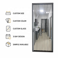 Porte pliante en cristal OEM, étanche, type accordéon, pour salon, salle de bain, usage commercial, commande en gros, taille personnalisée, échantillon