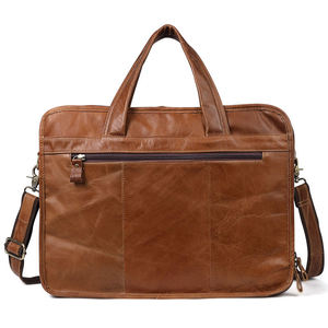 Sac à main pour homme en cuir de vache véritable Andong, style rétro décontracté, sac à main pour ordinateur portable de 15,6 pouces, sac fourre-tout pour affaires, sac à bandoulière tendance pour homme - Product Image 4