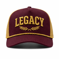 Gorra de Béisbol Bicolor Marrón y Dorado con Bordado 3D, Paneles Laterales Perforados y Transpirables, Decoración con Cuerda, para Hombre, Estilo Deportivo y Urbano