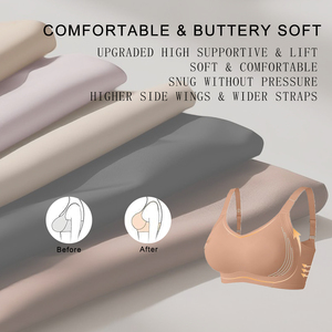 <span class=keywords><strong>Reggiseno</strong></span> Push-Up Senza Cuciture in Tessuto Liscio <span class=keywords><strong>con</strong></span> <span class=keywords><strong>Spalline</strong></span> <span class=keywords><strong>Larghe</strong></span>, Traspirante, Senza Ferretto, per Donna Taglie Forti - Ideale per Dropshipping - Product Image 4