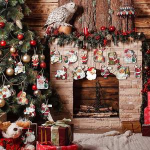 Nouvelle étiquette suspendue <span class=keywords><strong>en</strong></span> bois <span class=keywords><strong>de</strong></span> 12 pièces pour les décorations <span class=keywords><strong>de</strong></span> fête - Product Image 1