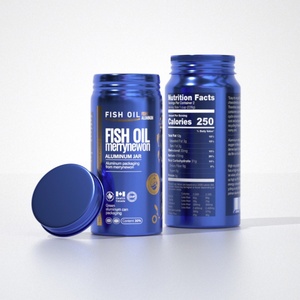 Food Grade Aluminum Fish Oil Storage Jar OEM Custom Printed Supplement <b>Container</b> Moisture Proof Lightweight <b>Pill</b> Tin - Product Image 2
