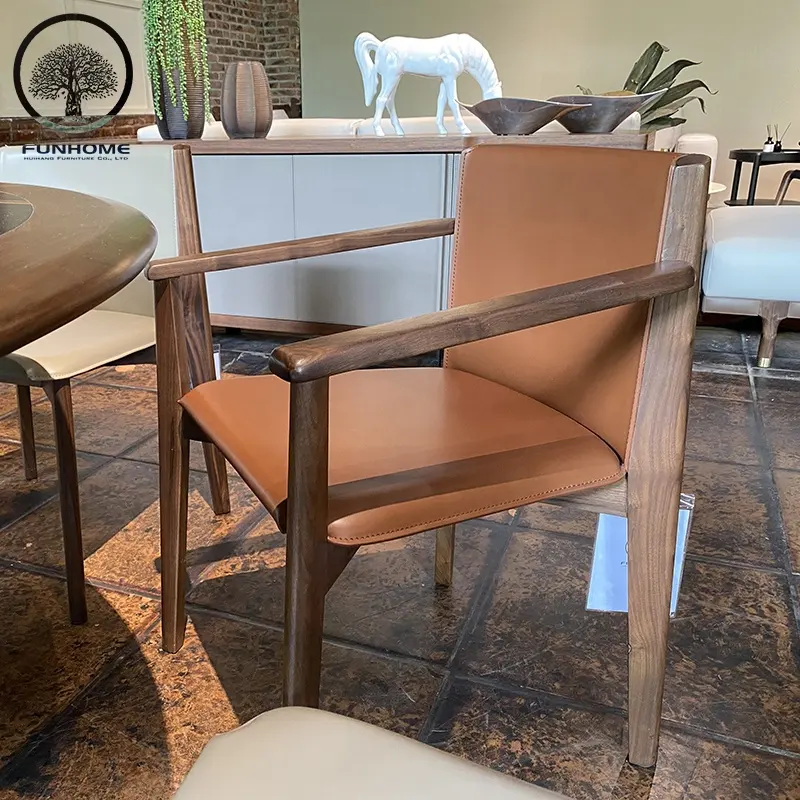 Столовые стулья для ресторана, кожаный современный стул, подлокотник, обеденный стул