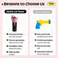Lanceur automatique de jouets de luxe pour chat, jouet interactif d'exercice pour animaux de compagnie, pistolet de chat rechargeable, baguette rétractable, balle auto-jouante