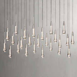 Lustre suspendu en cristal goutte de pluie nordique, moderne, pour la maison, l'îlot de cuisine, la salle à manger, en forme de gouttes d'eau linéaires - Product Image 2