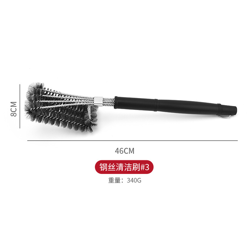 Four-head wire cleaning brush