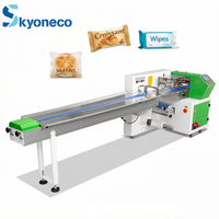 Machine d'emballage horizontale automatique pour gâteaux, aliments, pains, fruits et légumes, avec largeur de film réglable