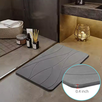 Tapis de bain en pierre d'argile diatomée gravé, séchage rapide, super absorbant, antidérapant, écologique et durable