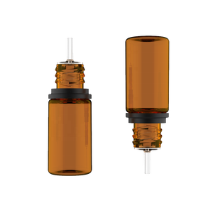 Chubby Gorilla 10ml V3 PET Licorne Bouteille CRC & Tamper Evident Break-Off Bands (Bouteille ambre translucide/Fermeture noire opaque) - Product Image 5