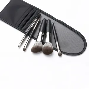 HXT-001D Factory Price Vegan Synthetic Hair Unique Double Sided Portable Cosmetic Brush Kit No Logo Mini Makeup Brushes Set