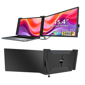Ordinateur portable portable à <span class=keywords><strong>double</strong></span> écran de 15,4 pouces Full HD 1080P <span class=keywords><strong>avec</strong></span> panneau IPS noir <span class=keywords><strong>Mac</strong></span> Windows Écran étendu pour ordinateurs portables - Product Image 3