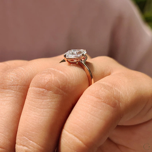 Luxury Lab Grown <b>Diamond</b> Engagement Ring with Precision Cut Set in Stunning <b>Polished</b> <b>Metal</b> Band from India - Product Image 2