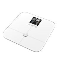 Nouvelle balance connectée intelligente avec grand écran numérique pour salle de bain, analyseur de graisse corporelle, alimentée par piles avec indication de surcharge