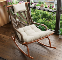 Fauteuil inclinable à bascule en rotin d'extérieur, chaise de détente pour balcon et maison, mobilier pour jardin et gîte