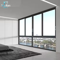 Fenêtres et portes coulissantes horizontales modernes en alliage d'aluminium sur mesure avec moustiquaire et verre isolant trempé pour résidences de luxe