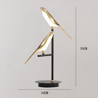 Lampe LED Art Déco Magpie Lampe LED moderne Animal Oiseau pour la maison Chambre à coucher Chevet Hôtel Intérieur Lampes murales réglables rotatives