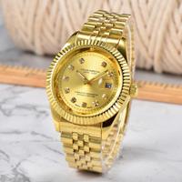 Montre sport unisexe à motif dents de chien, quartz analogique, calendrier, bracelet en acier inoxydable, montre-bracelet décontractée pour affaires, coffret cadeau
