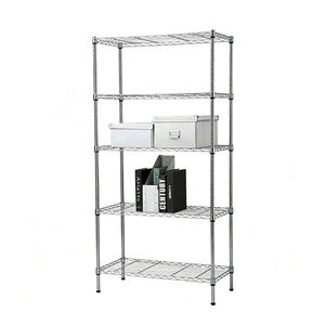 5-tier chrome assembler étagères en treillis métallique pour le stockage - Product Image 1