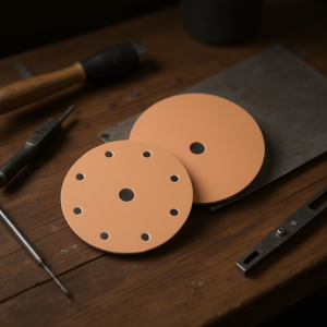 Disque de ponçage Velcro Ttake, grain 180, 6+1 trous, abrasif en corindon pour le polissage du bois et du métal - Product Image 3