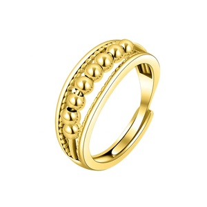 Moda dönen boncuk altın plaka takı giderici Fidget stres altın kaplama anksiyete yüzük erkekler veya kadınlar için - Product Image 1