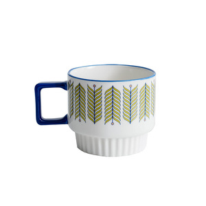 Tazas Apilables de Cerámica Nórdica para Leche, Tazas Creativas para Desayuno, Tazas Sencillas para Café, Venta al Por Mayor - Product Image 1