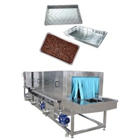 Tunnelmandwasmachine met motor, hoogproductieve reinigingsapparatuur voor voedselverwerking, kratwasmachine