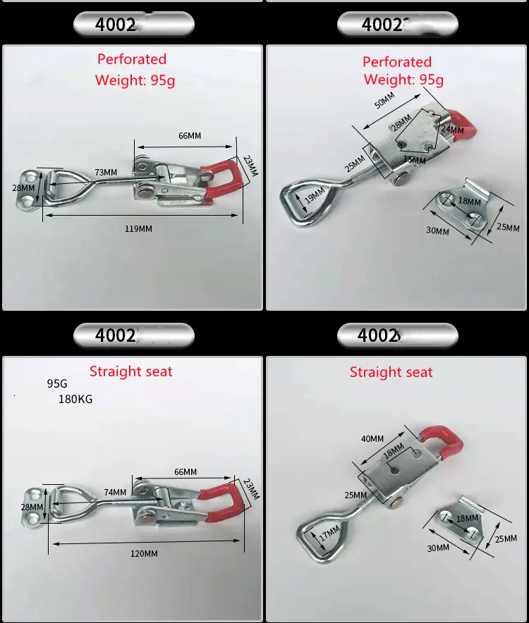 강철 자물쇠 걸쇠 조정가능한 래치 유형 토글 죔쇠 배 토글 래치 토글 캐치 래치