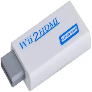 Wii to HDTV Adapter 1080P 720P, Output Video Audio Adapter HDTV Converter with 3.5mm Audio Jack&HDTV Output Supports All Wii