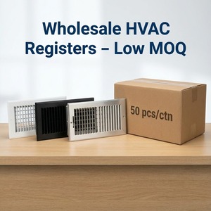 2方向送風式フラッシュヒートベントスクエアレジスターカバーグリルHVACスタンプ鋼製サイドウォール天井優れた性能オフィス用 - Product Image 3