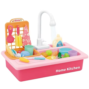 Simulation de fruits et de légumes coupés au robinet électrique, évier de cuisine et lave-vaisselle pour femmes, jouets de maison pour enfants - Product Image 1