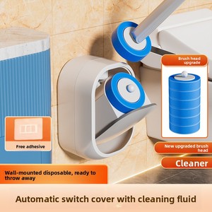 Nuevo cepillo de limpieza para inodoro Zenidoo, ecológico, de pared, desechable, para uso doméstico, de silicona, PP y TPR. - Product Image 5