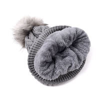 Nuevo Gorro de Punto con Pompones de Piel para Mujer, Estilo Salvaje, de Alta Calidad, Cálido para Invierno, para Montar al Aire Libre, Resistente al Viento