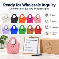 Tas Tote Hobo Berlubang EVA 28x12x33cm Pegangan Bulat Tahan Air 10 Warna untuk Perjalanan Pantai Grosir
